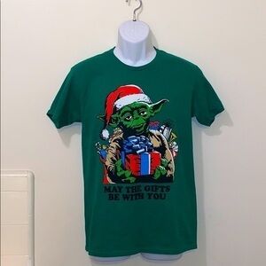 Festive Unisex Yoda“May the gifts be with you” Tee